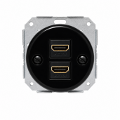 Ceramiczne podtynkowe gniazdo 2 x HDMI czarne