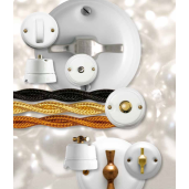 Porcelanowy włącznik natynkowy obrotowy modern, brąz, GiGambarelli, 00703