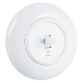 Włącznik dzwonkowy podtynkowy biały Loft PRL retro H1-111MW