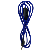 Kabel przyłączeniowy w oplocie okrągły niebieski z wyłącznikiem czarnym
