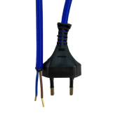 Kabel przyłączeniowy w oplocie okrągły niebieski z wyłącznikiem czarnym