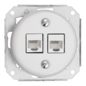 Antica ceramiczne gniazdo podtynkowe Internetowe 2xRJ45 białe Cat. 5