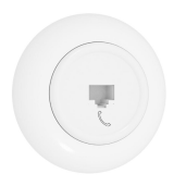 Gniazdo telefoniczne RJ11 podtynkowe z ramką czarne połysk