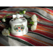 Włącznik natynkowy ceramiczny ANTICA FOLK żaluzjowy biały ze zdobieniem łowickiego koguta AN.106.4/Z
