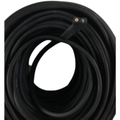 Przewód płaski do girlandy - czarny H05RR-F, przekrój 2x1,5mm w otulinie gumowej 37/18