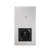 Togglica 4U panel podwójny pionowy pojedynczy schodowy + gniazdo z bolcem USB+C nikiel szczotkowany