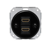 Ceramiczne podtynkowe gniazdo 2 x HDMI czarne