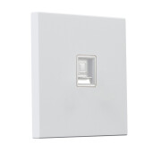 Gniazdo kwadratowe metalowe RJ45 biały mat