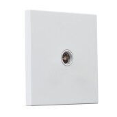 Gniazdo kwadratowe metalowe TV telewizyjne biały mat