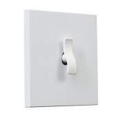 Włącznik kwadratowy metalowy pojedynczy / schodowy biały mat Togglica Wave