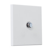 Gniazdo kwadratowe metalowe stelitarne biały mat