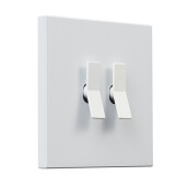 Włącznik kwadratowy metalowy podwójny / schodowy biały mat Togglica Deuce