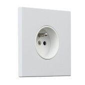 Gniazdo kwadratowe metalowe z bolcem biały mat 