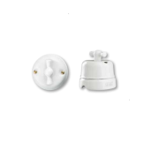 Porcelanowy włącznik natynkowy obrotowy klasyczny, biały, GiGambarelli 00300
