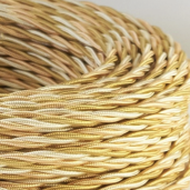 Kabel w oplocie przewód skręcany warkocz 3x1,5 trzykolorowy włoski GG