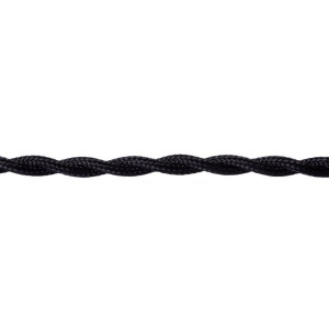 Kabel w oplocie skręcanym czarny 2x0,5mm