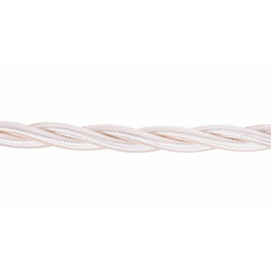 Kabel w oplocie skręcanym kość słoniowa 2x0,75