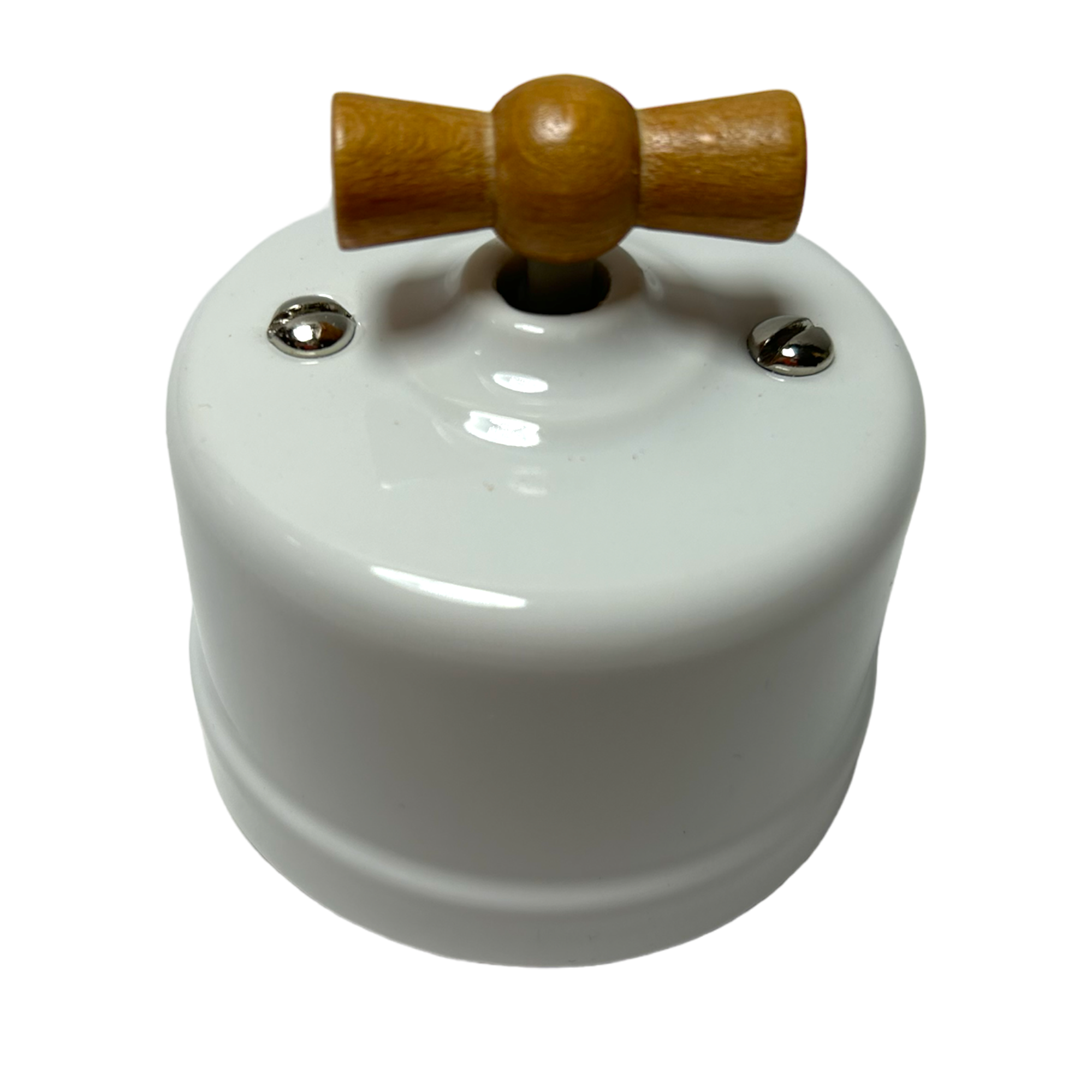 white antique様 Wyłącznik obrotowy krzyżowy ceramiczny Antica - biały